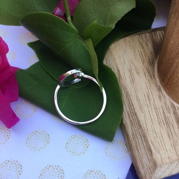 Crescent Moon And Star Sterling Silver CZ Ring Sizes 6,9,10 - Picture 5 of 6